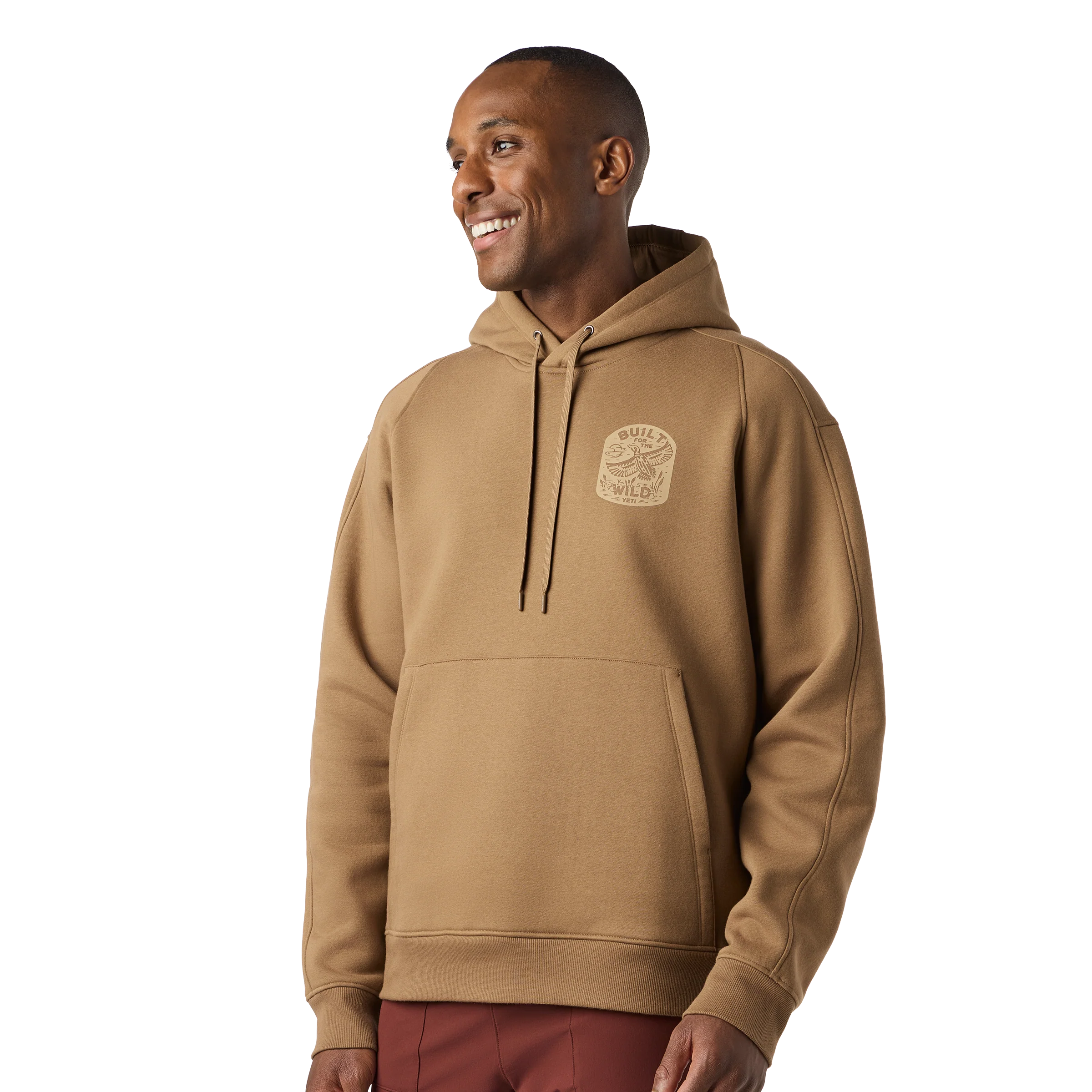 Built For The Wild Badge Fleece Hoodie Brush Brown - Image 7