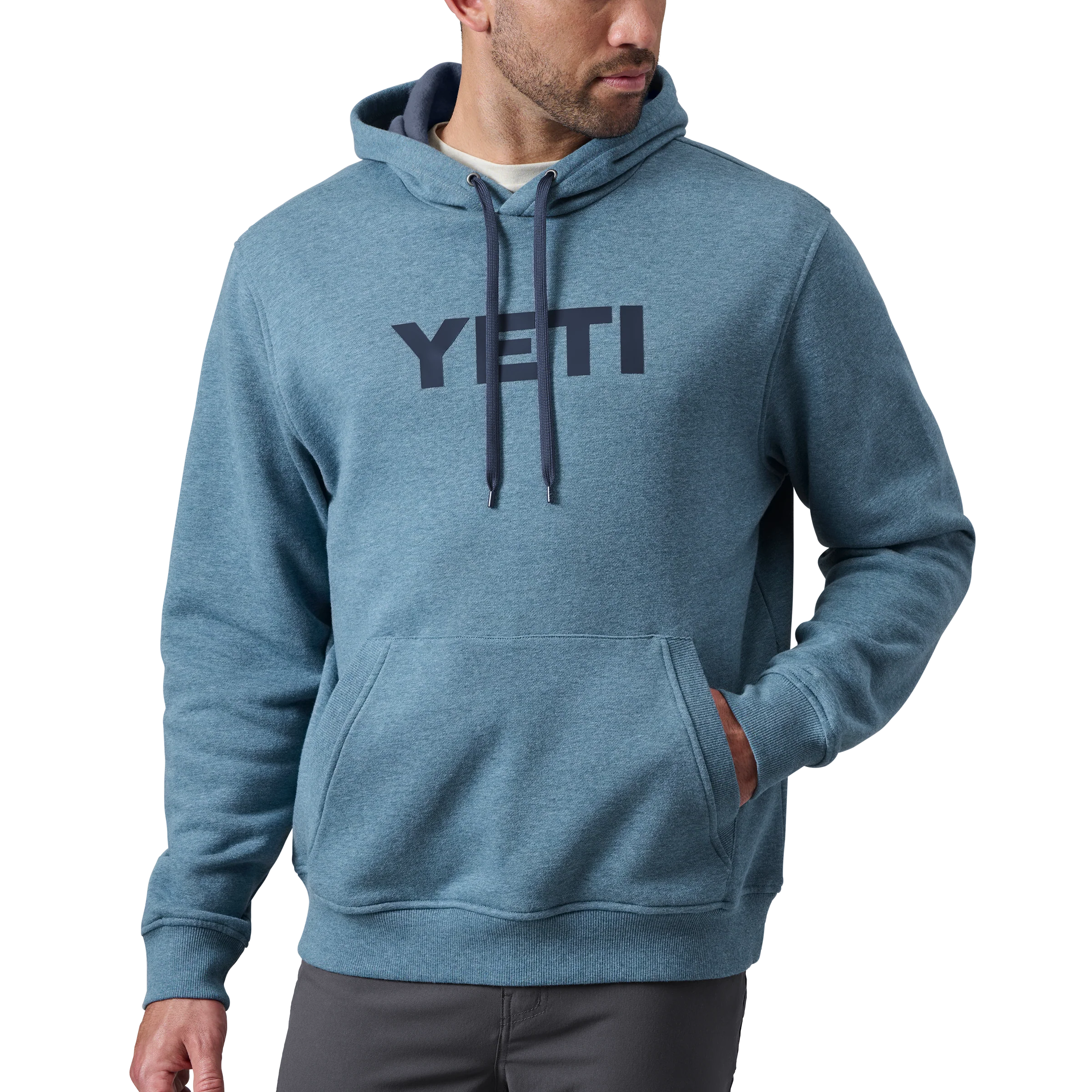 Brushed Fleece Hoodie Navy - Image 3