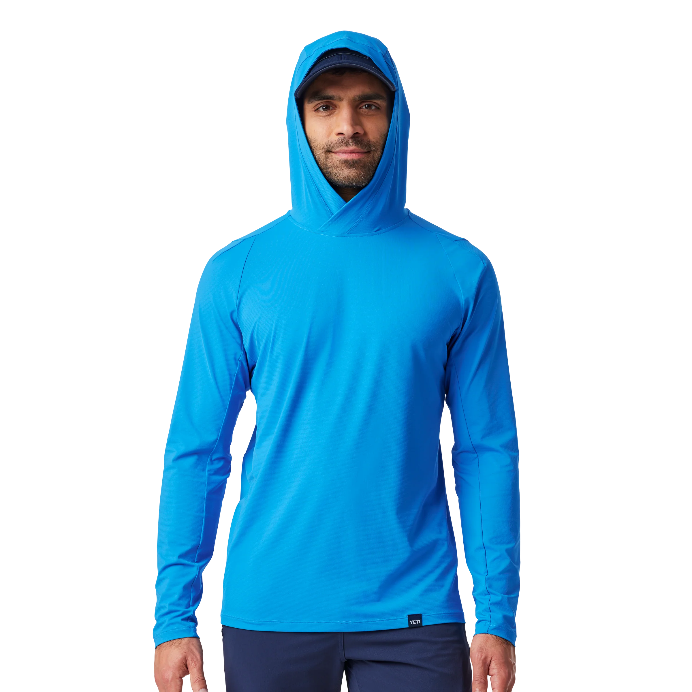 Men's Hooded Ultra Lightweight Sunshirt Blue - Image 4