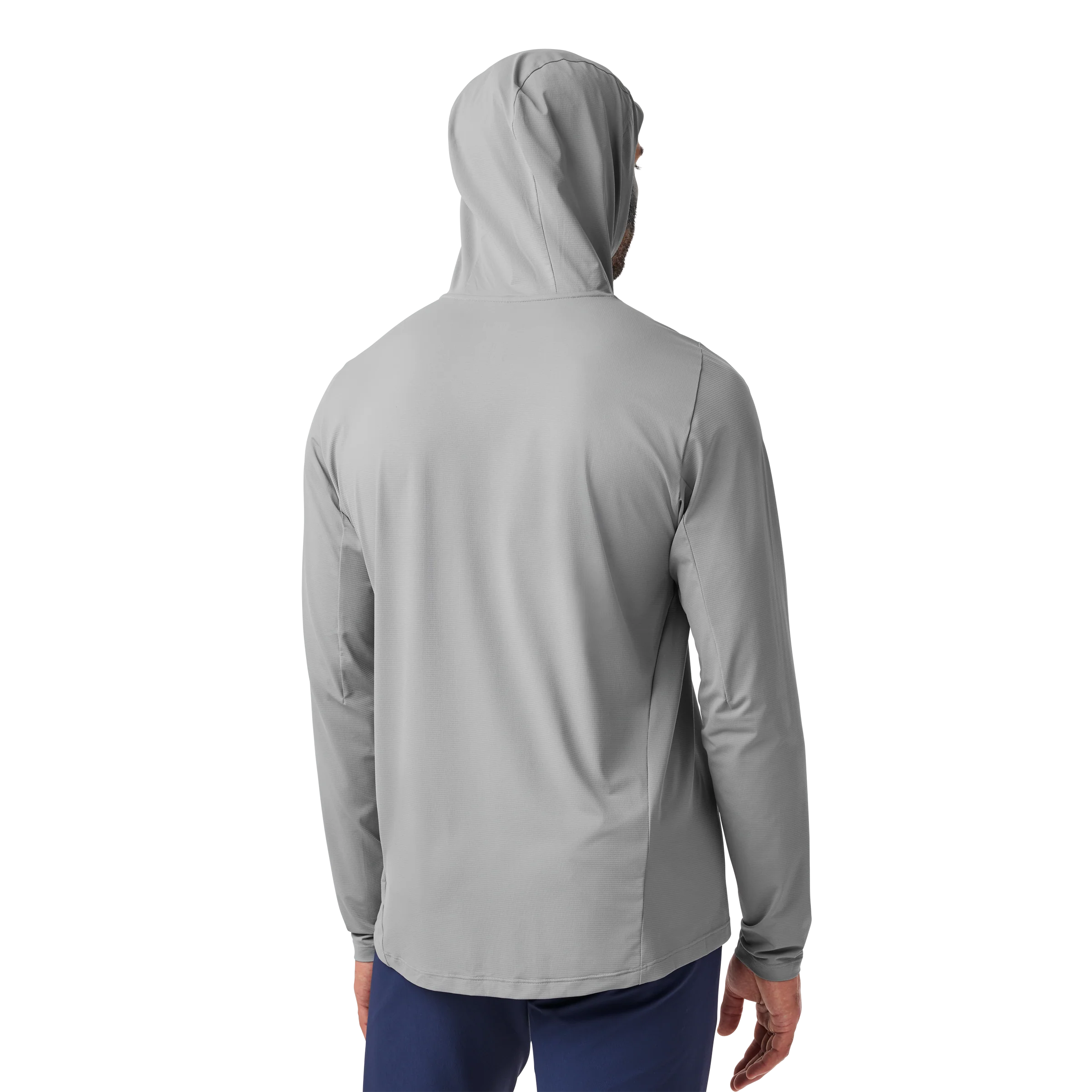 Men's Hooded Ultra Lightweight Sunshirt Grey - Image 4