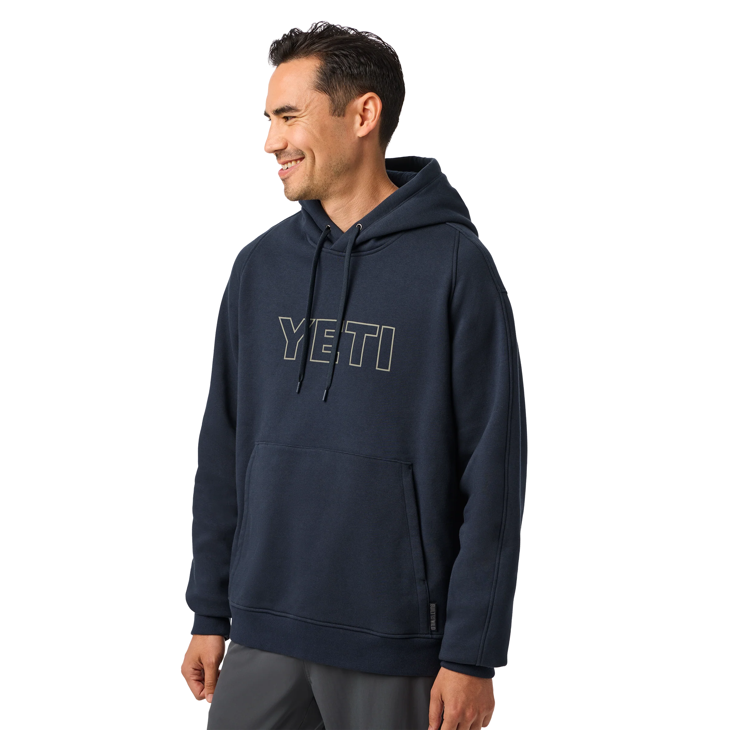 YETI® Logo Built for the Wild Fleece Hoodie Navy - Image 4