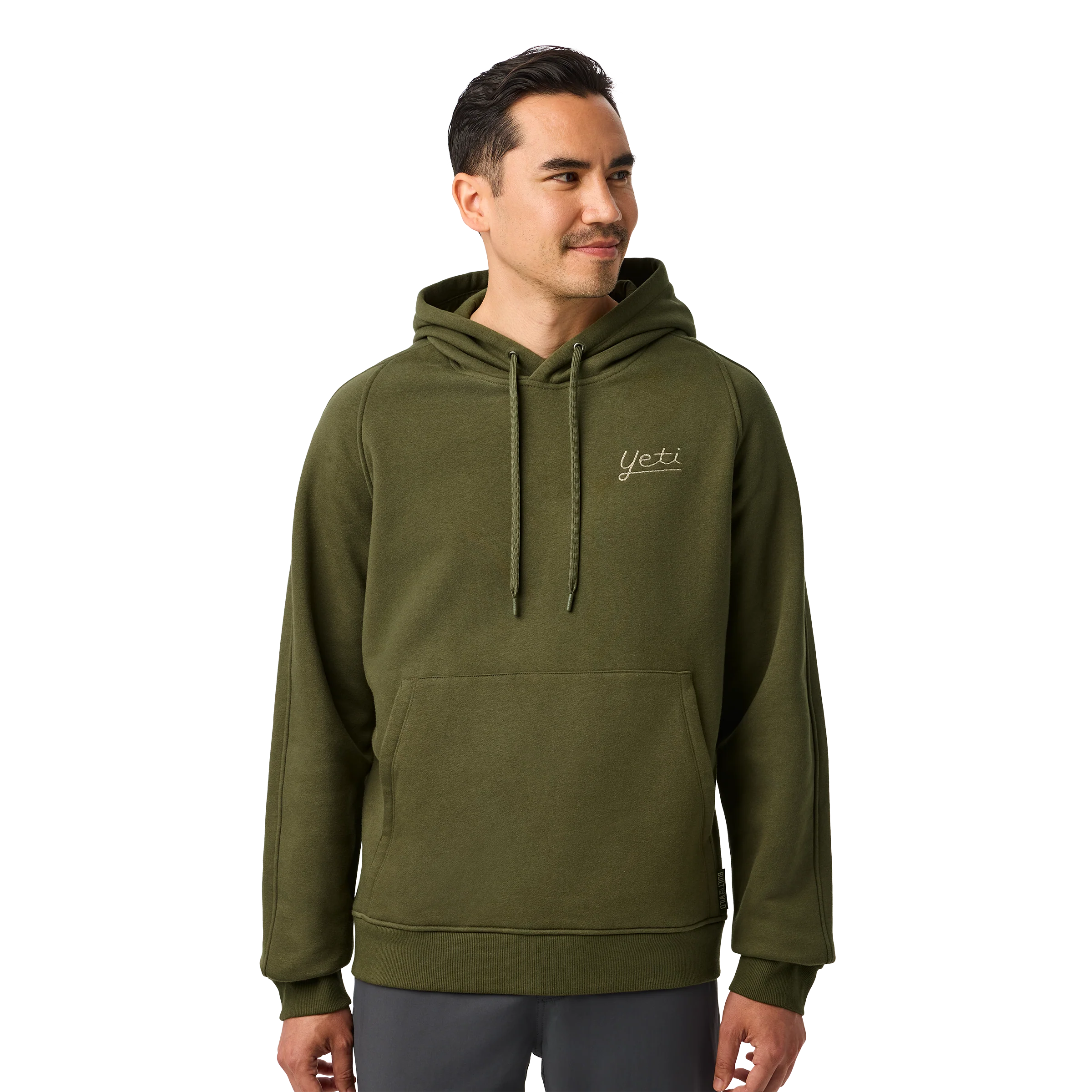 YETI® Script Built for the Wild Fleece Hoodie Olive - Image 3
