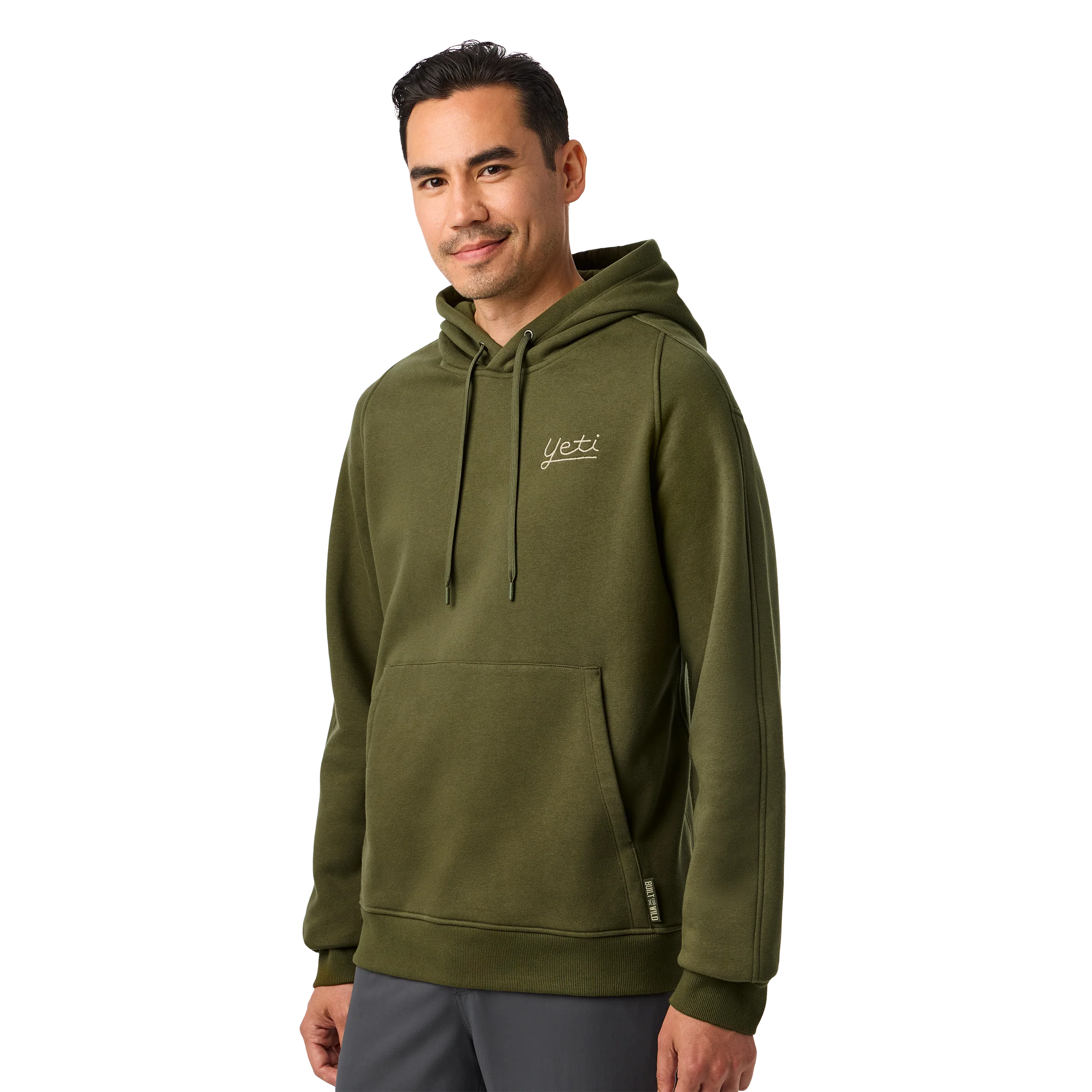 YETI® Script Built for the Wild Fleece Hoodie Olive - Image 4