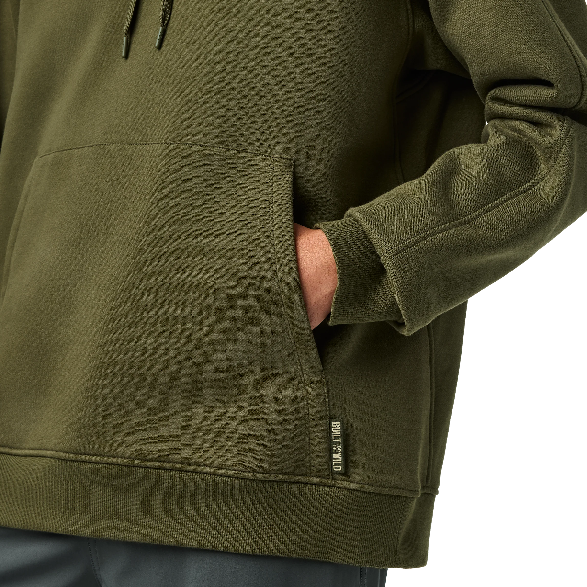 YETI® Script Built for the Wild Fleece Hoodie Olive - Image 5