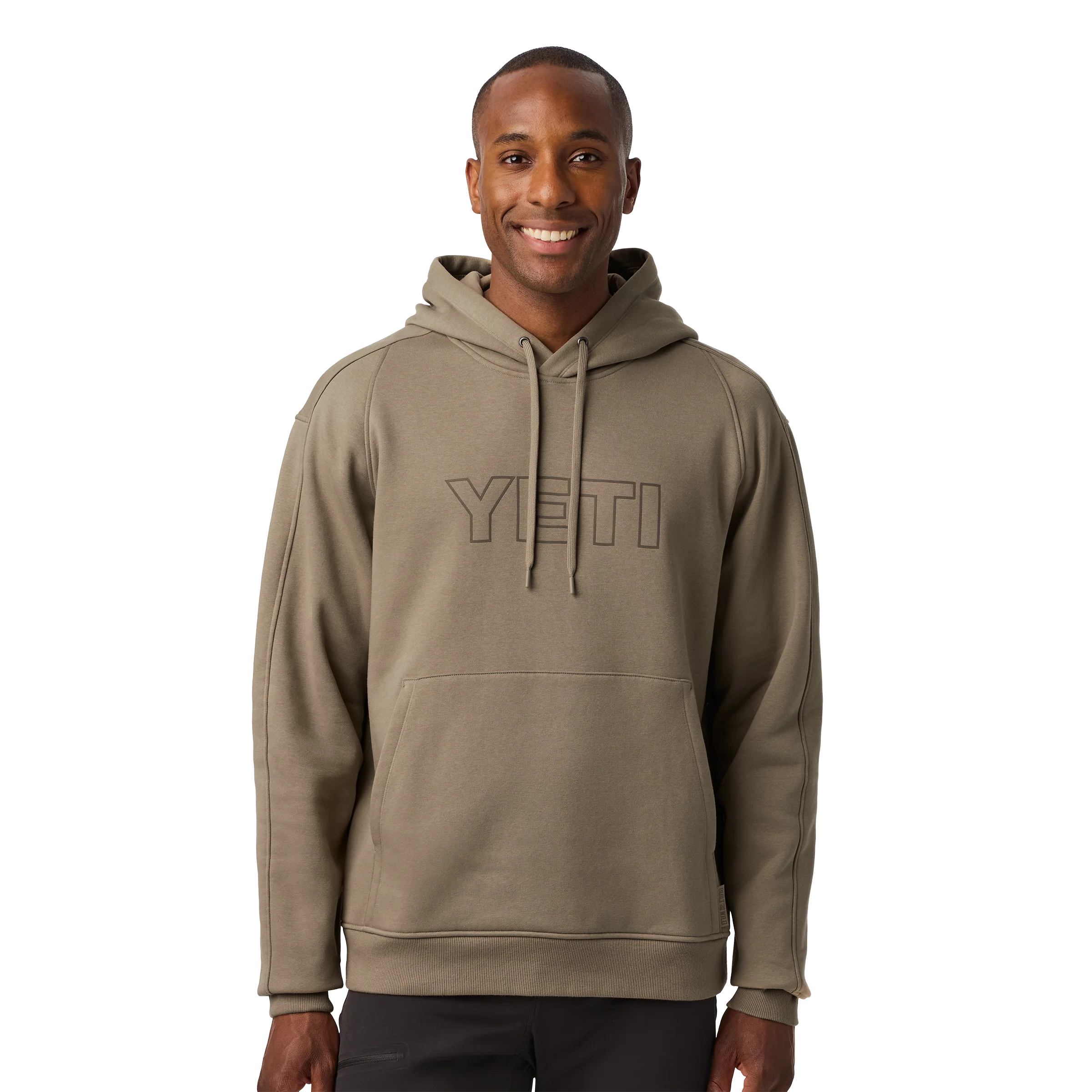 YETI® Logo Built for the Wild Fleece Hoodie Taupe - Image 3
