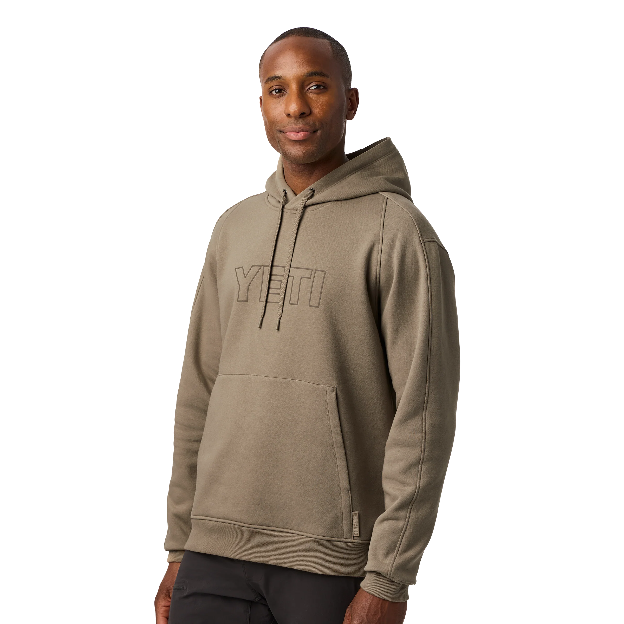 YETI® Logo Built for the Wild Fleece Hoodie Taupe - Image 4