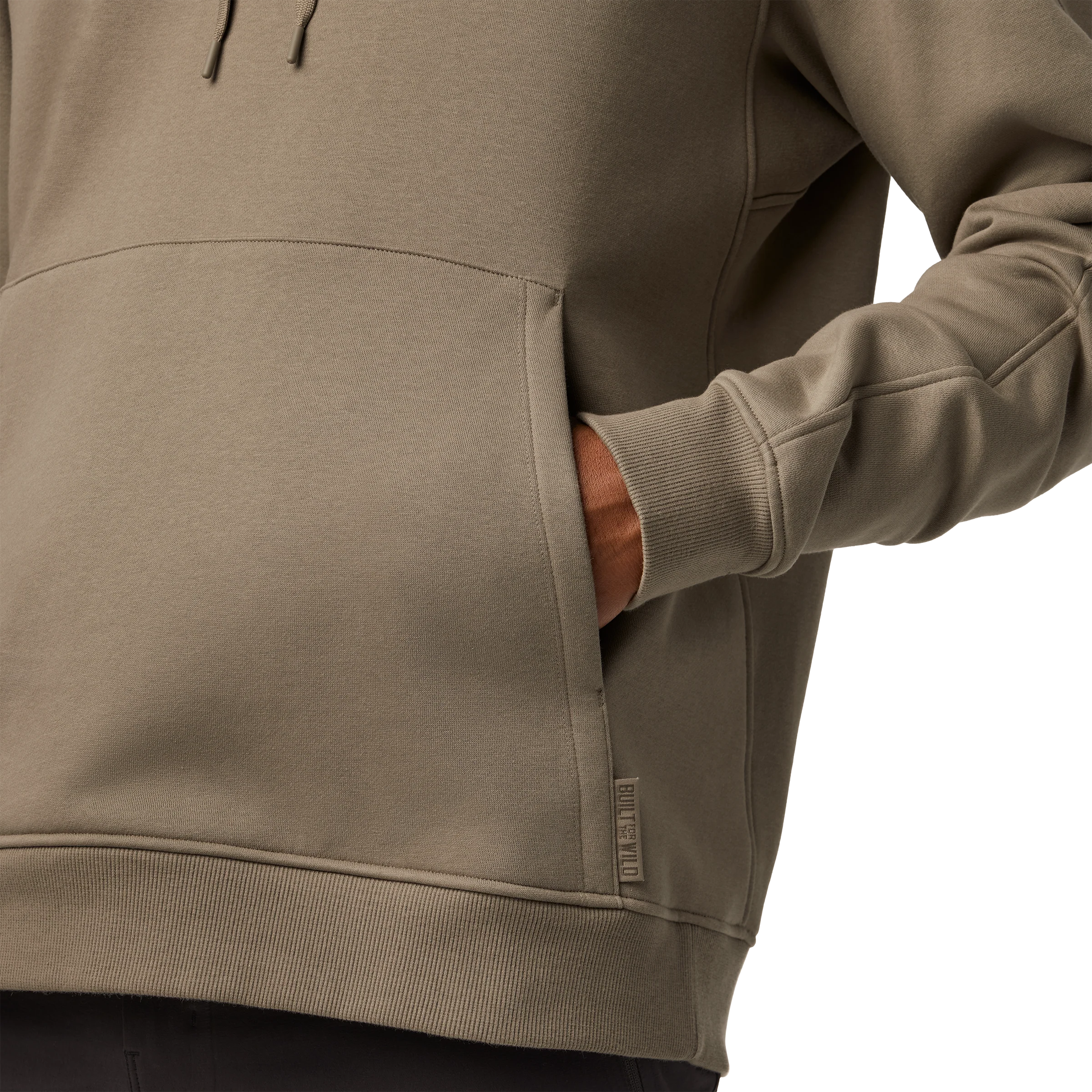 YETI® Logo Built for the Wild Fleece Hoodie Taupe - Image 5