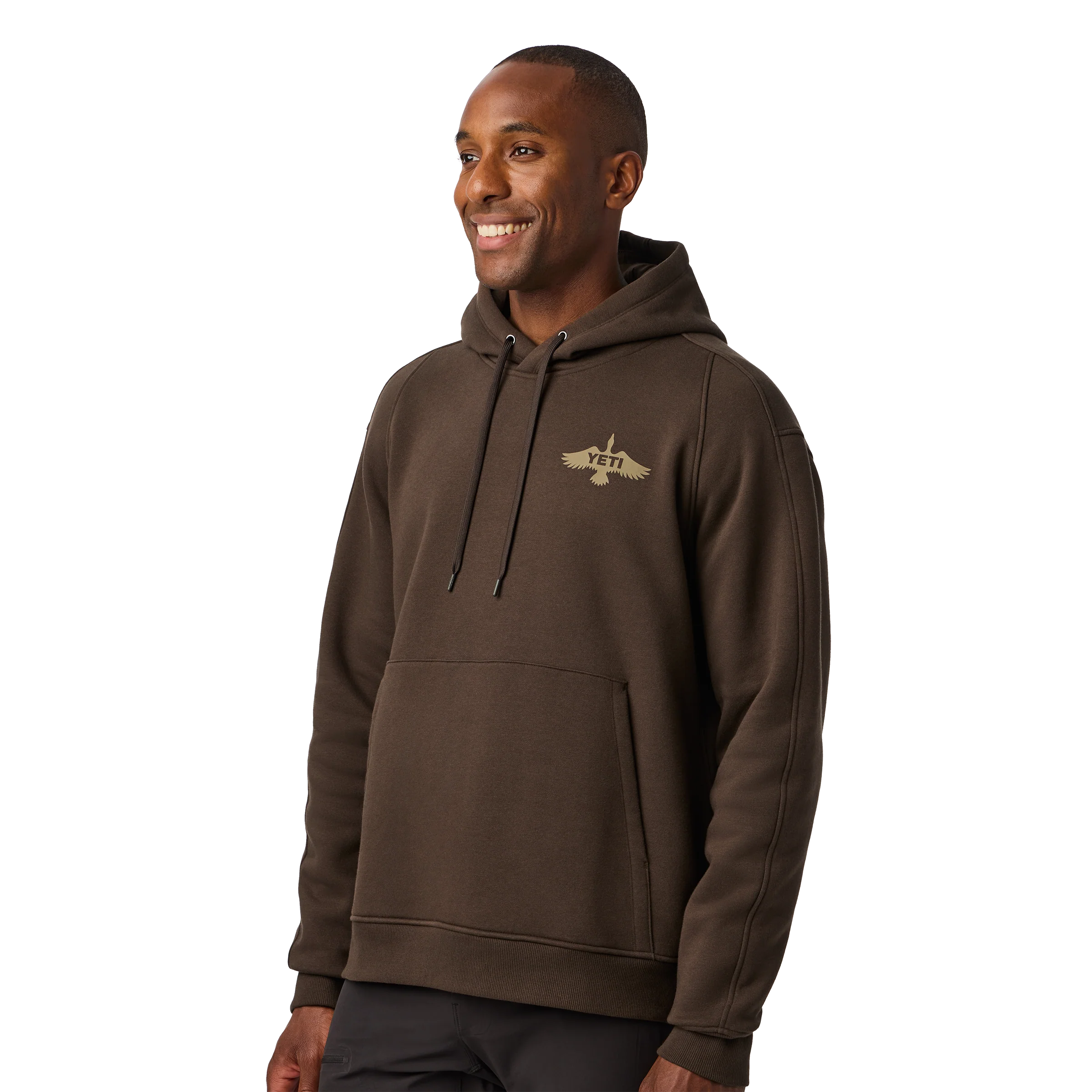 YETI® Wetlands Duck Badge Fleece Hoodie Brown - Image 4