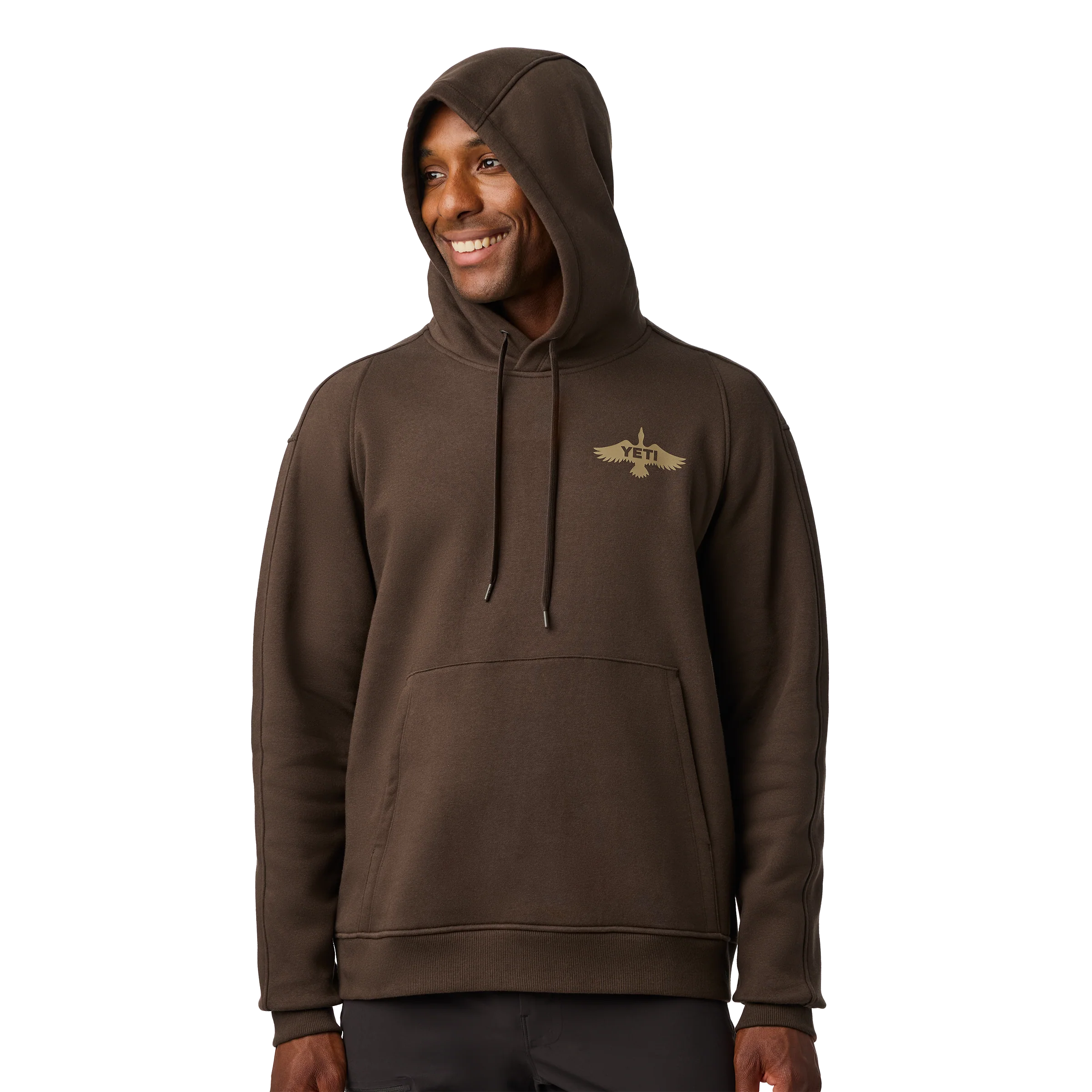 YETI® Wetlands Duck Badge Fleece Hoodie Brown - Image 6