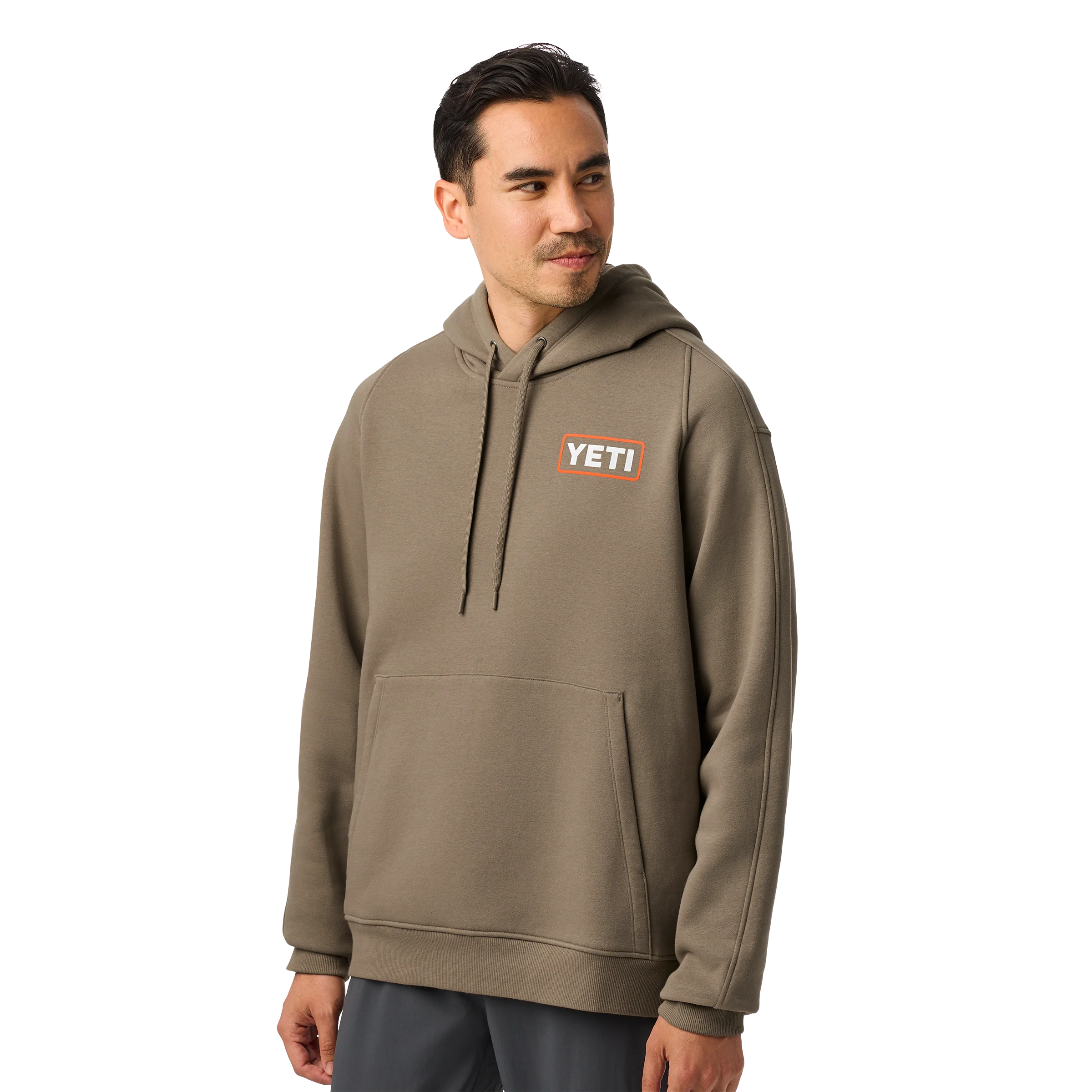 YETI® Wetlands Logo Badge Fleece Hoodie Taupe - Image 4
