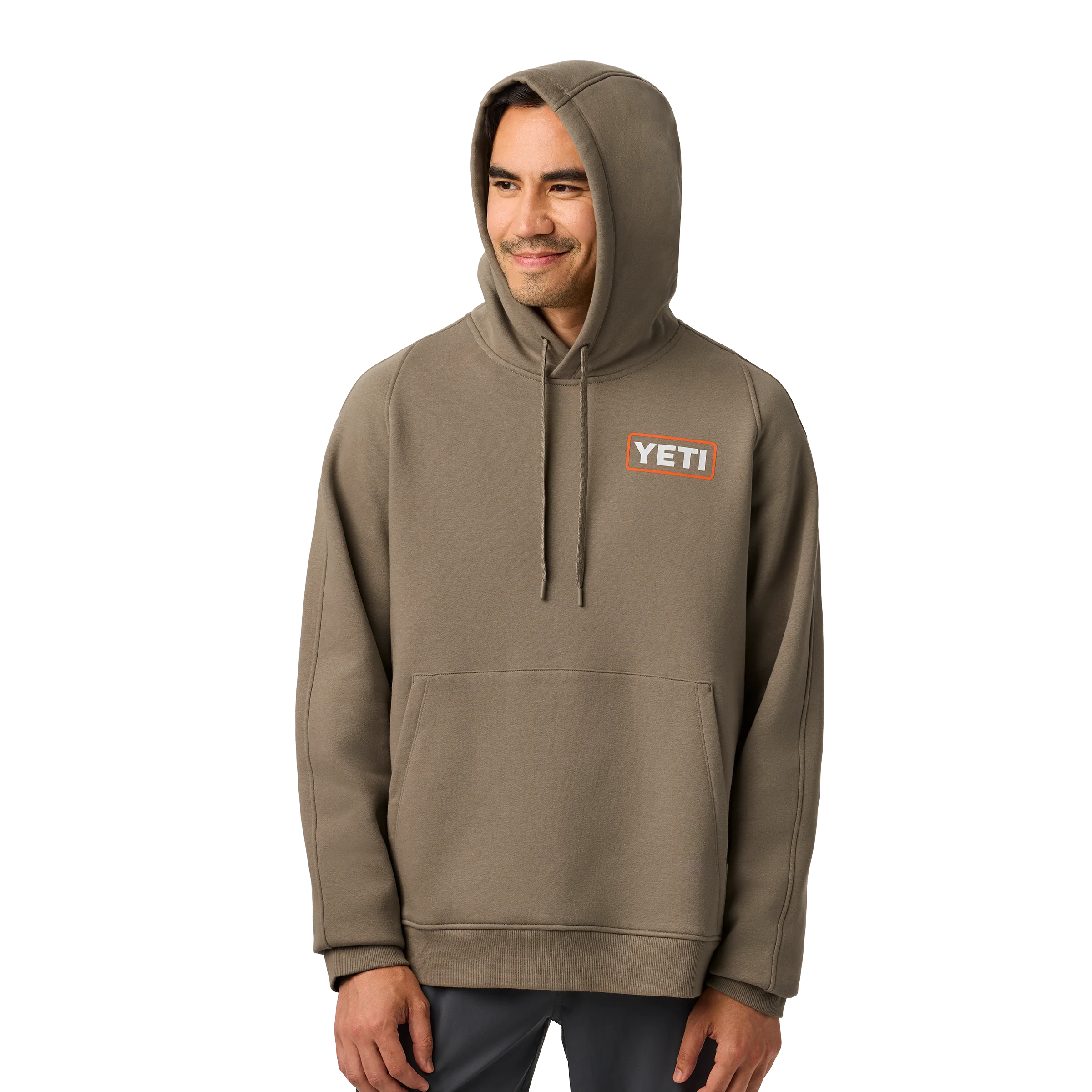 YETI® Wetlands Logo Badge Fleece Hoodie Taupe - Image 6