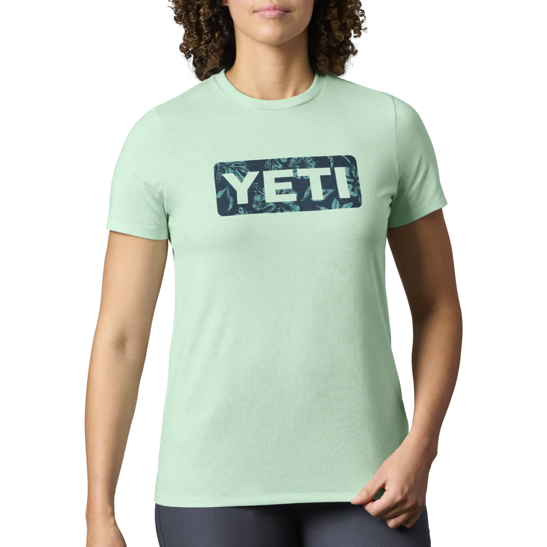 Womens Floral Logo Badge Short Sleeve T-Shirt Ice Blue - Image 3