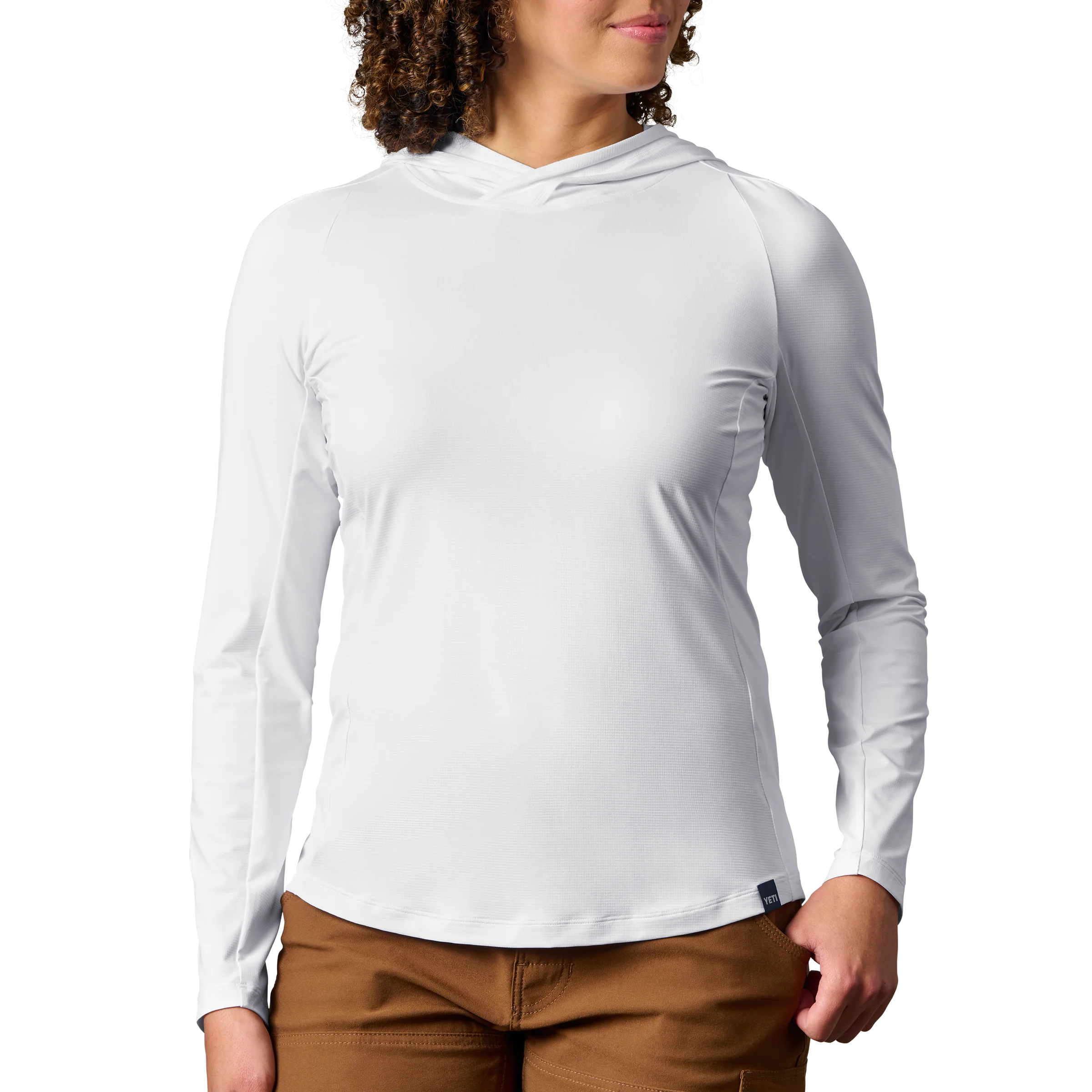 Women's Hooded Ultra Lighweight Sunshirt White - Image 3