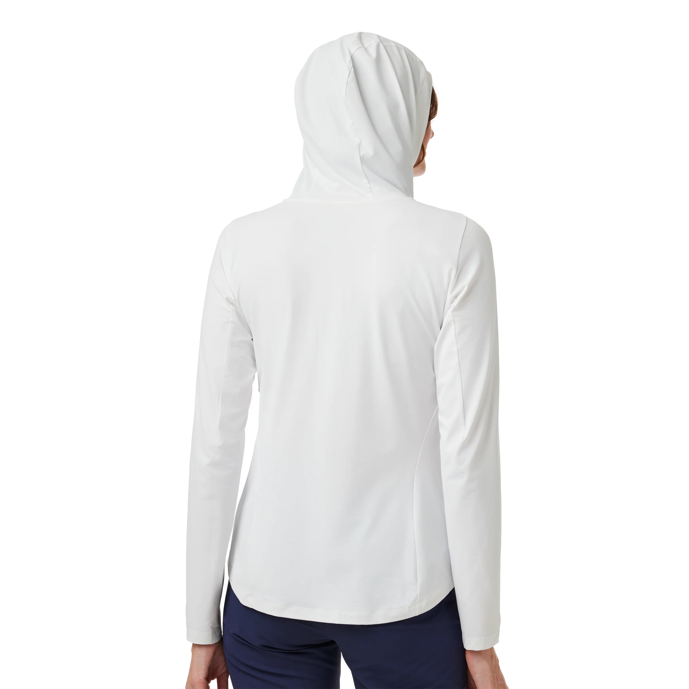 Women's Hooded Ultra Lighweight Sunshirt White - Image 5