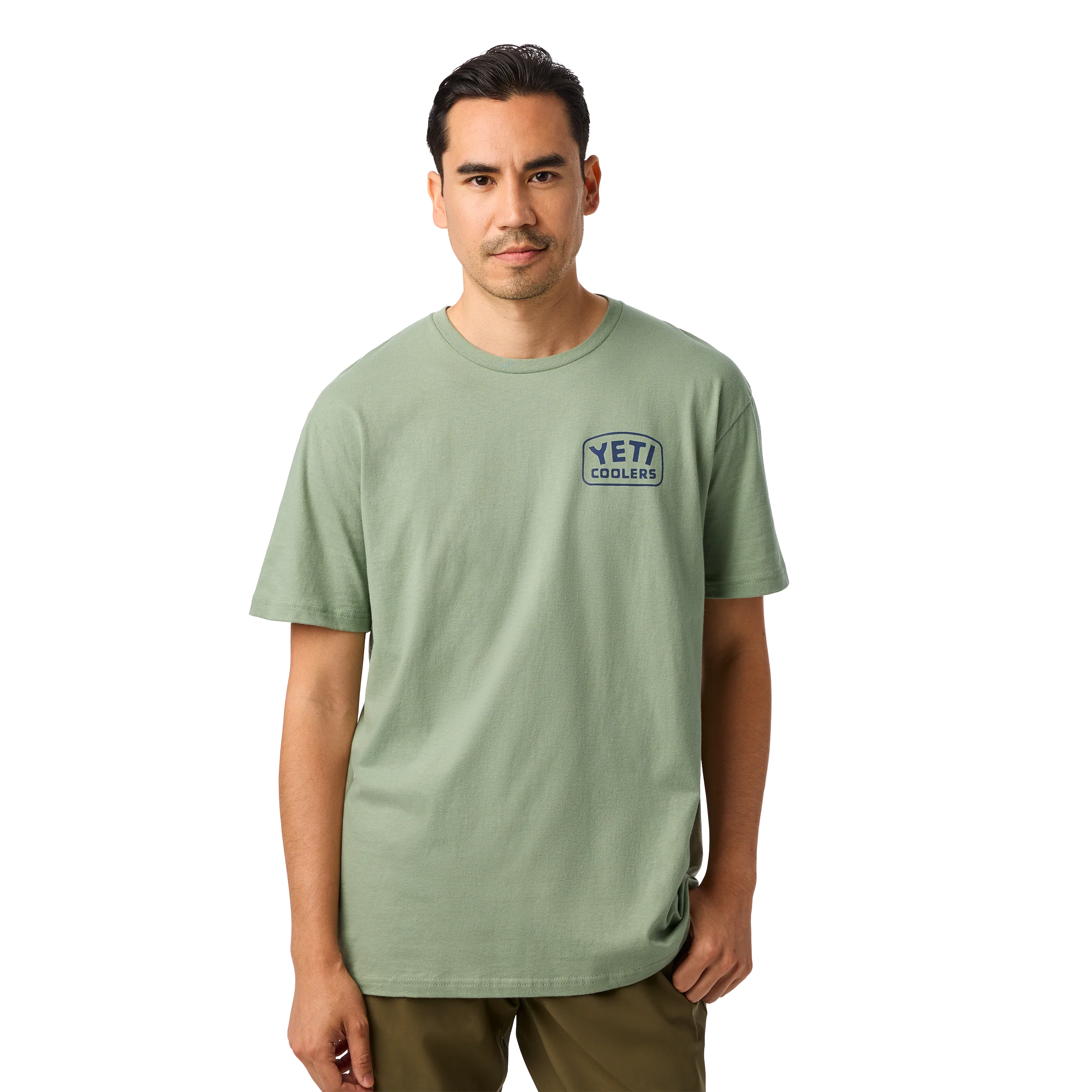 YETI Coolers® Reelin Feelin' Fishing Short Sleeve T-Shirt Olive - Image 3