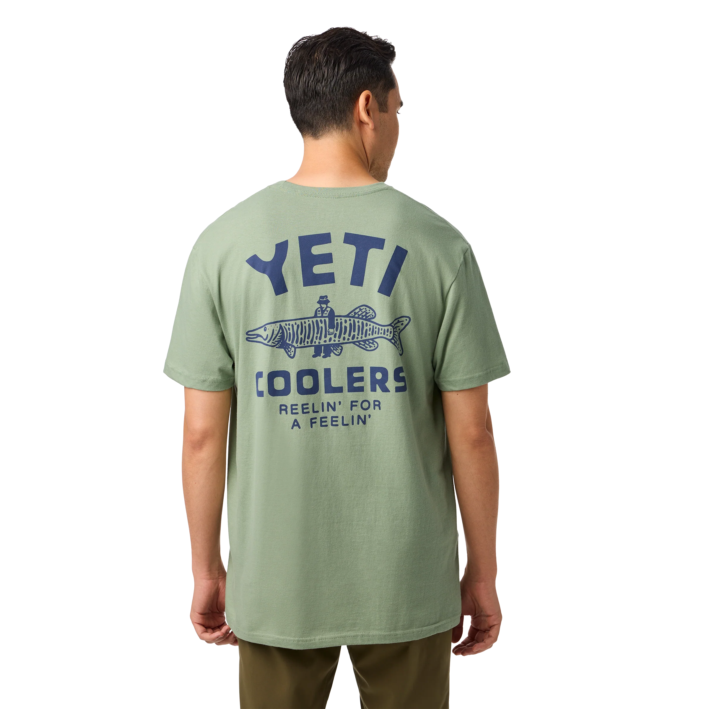 YETI Coolers® Reelin Feelin' Fishing Short Sleeve T-Shirt Olive - Image 5