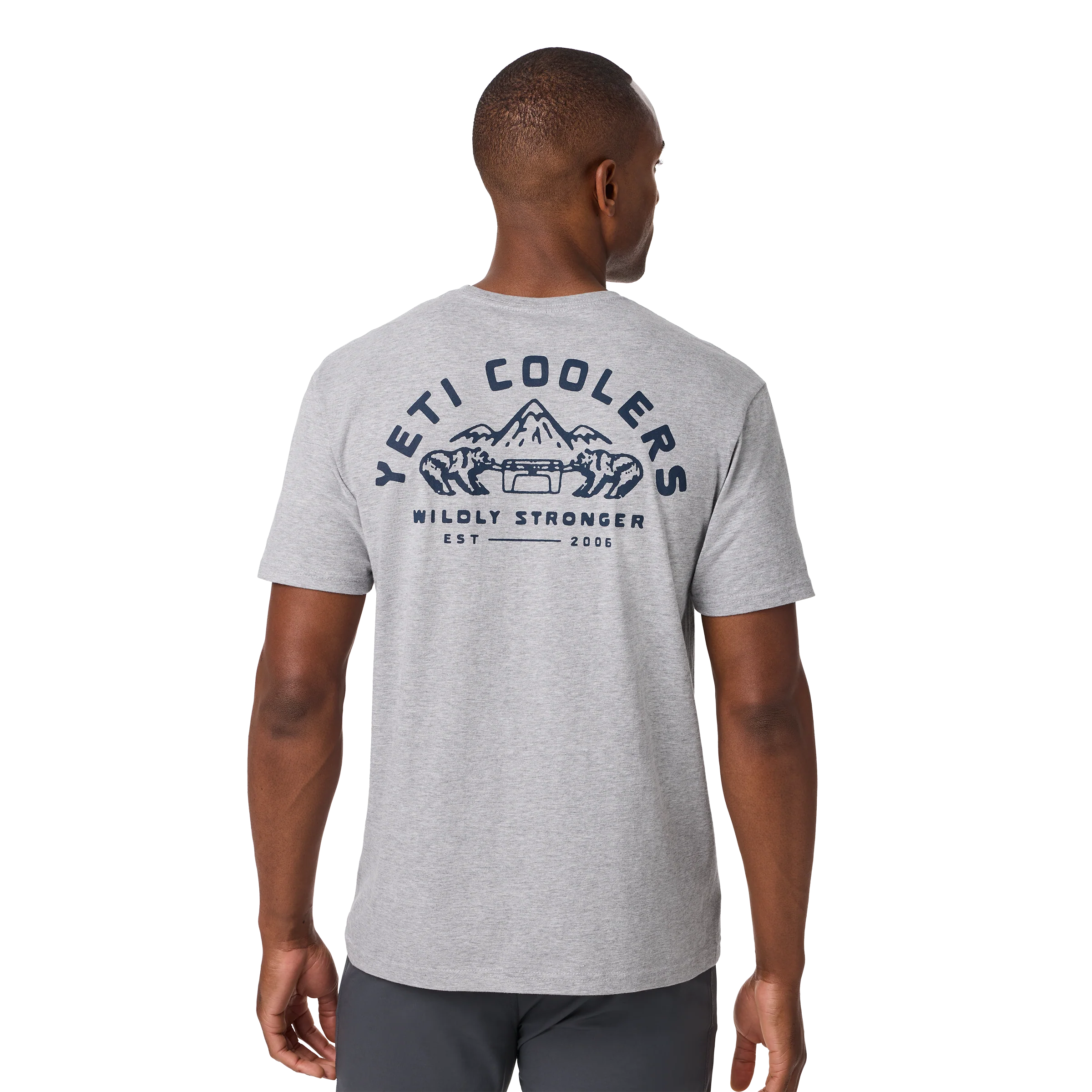 YETI Coolers® Wildly Stronger Short Sleeve T-Shirt Heather Grey - Image 5