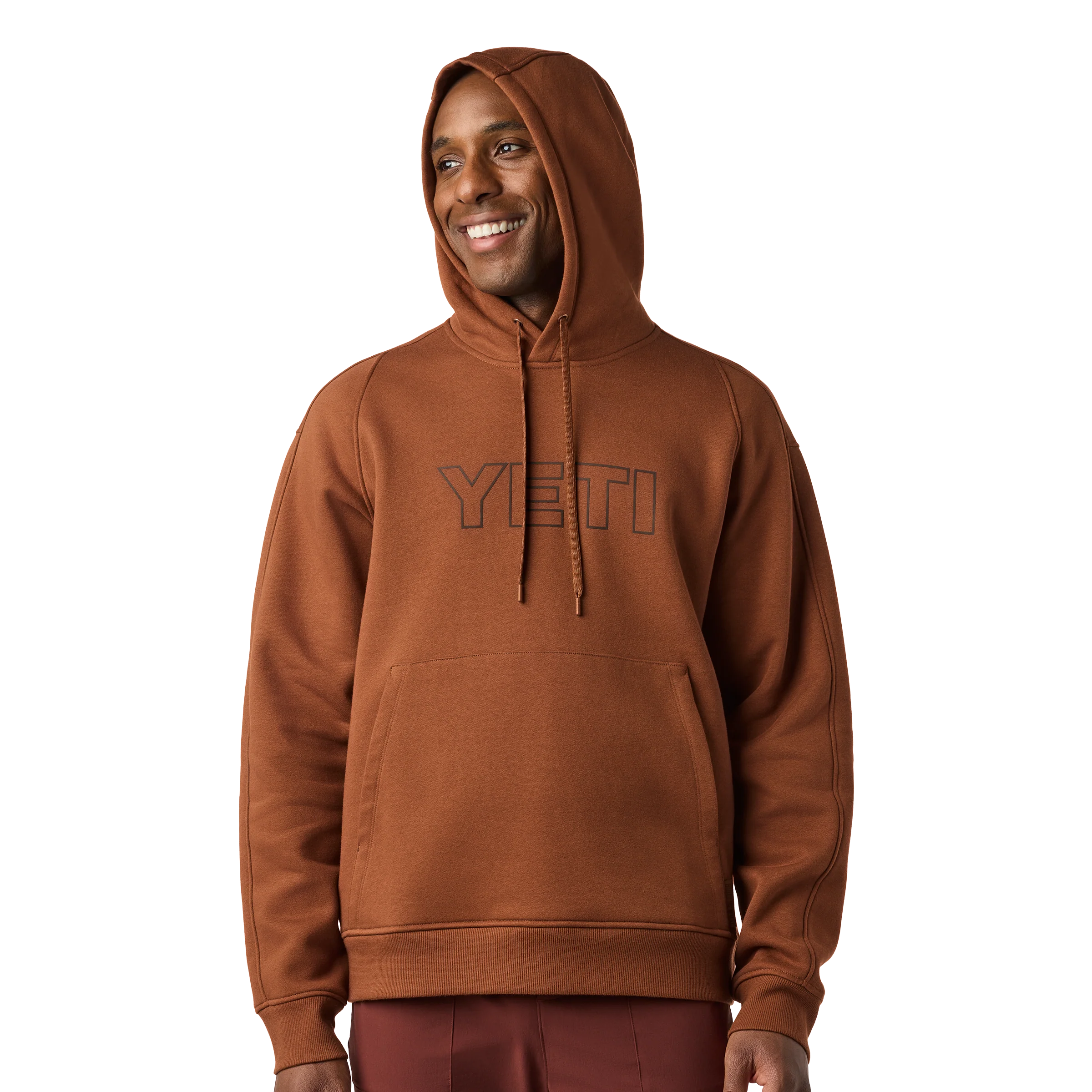 YETI® Logo Fleece Hoodie Rust - Image 3
